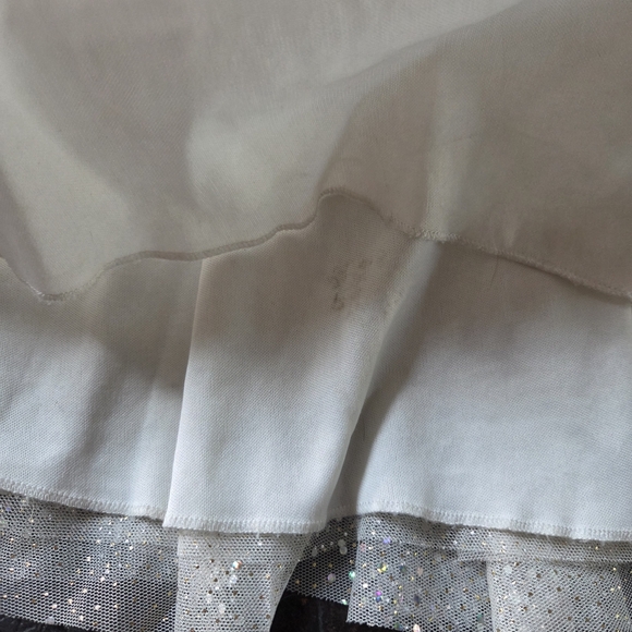 City Studio Long White Sparkly Dress With Glitter And Sequin Size 9/10 - Picture 7 of 12